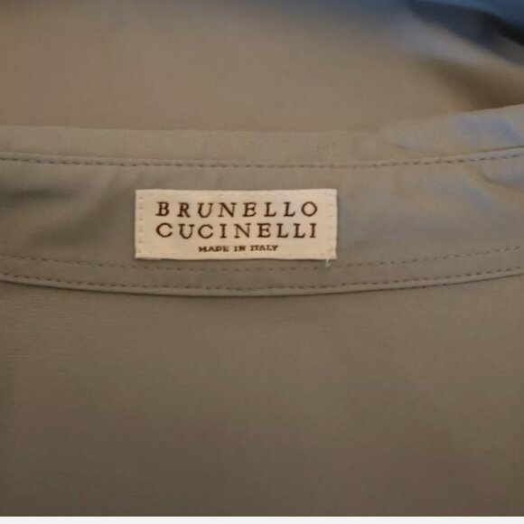 Brunello Cucinelli Monili Blouse Button Down Shirt Top Monili Tab Size Medium - Picture 7 of 8